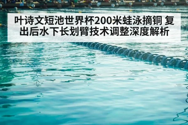 叶诗文短池世界杯200米蛙泳摘铜 复出后水下长划臂技术调整深度解析